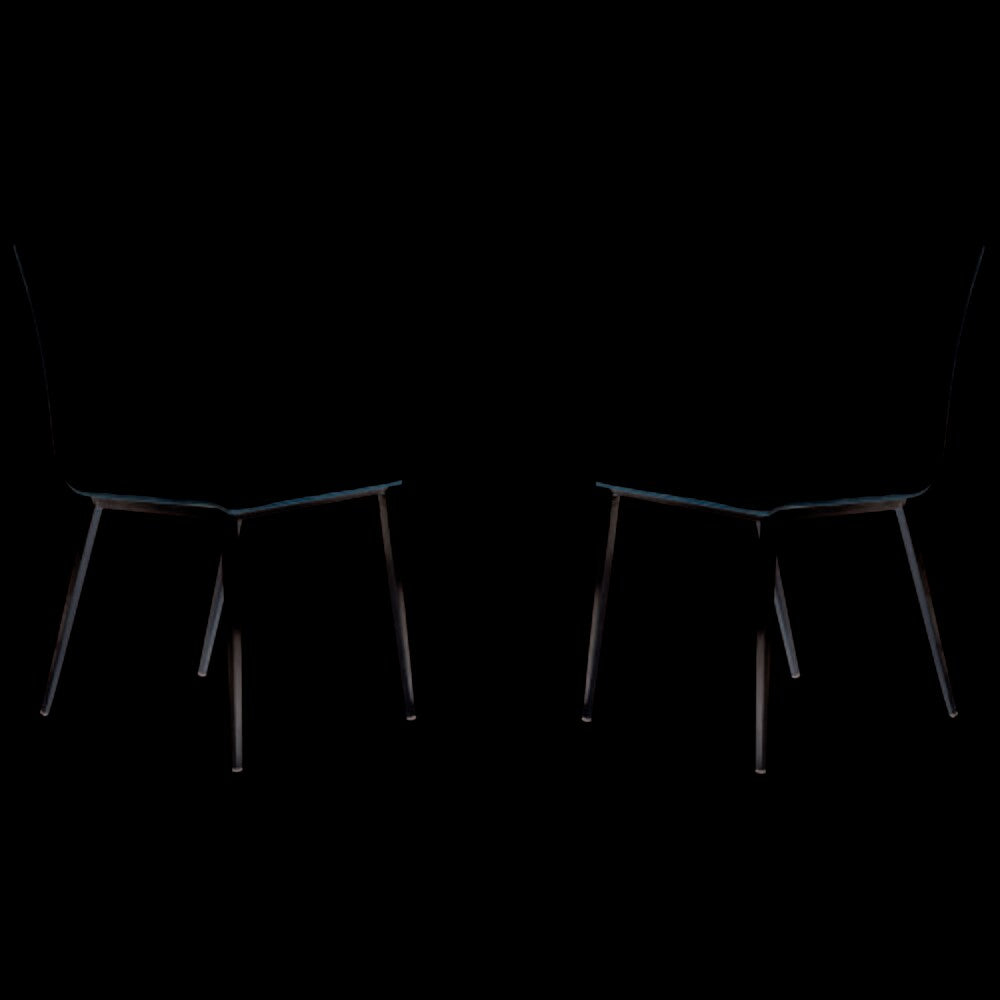 Armen Living - Cafe Brushed Stainless Steel Dining Chair in White Faux Leather with Walnut Back (Set of 2) - LCCACHWHB201 veiw 1