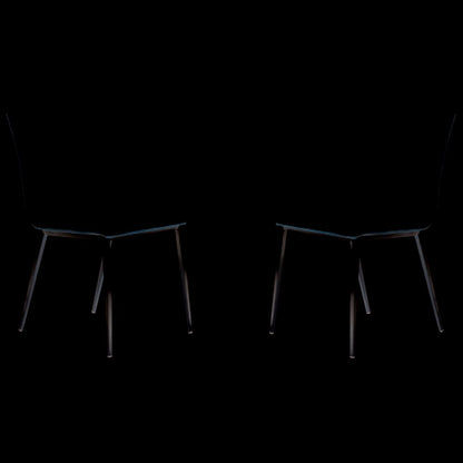 Armen Living - Cafe Brushed Stainless Steel Dining Chair in White Faux Leather with Walnut Back (Set of 2) - LCCACHWHB201 veiw 1