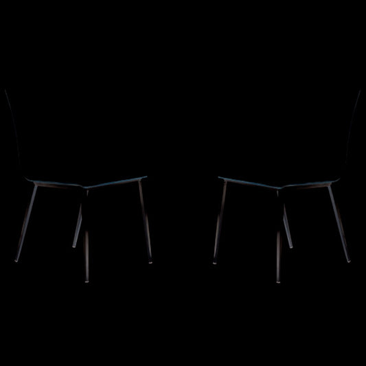 Armen Living - Cafe Brushed Stainless Steel Dining Chair in White Faux Leather with Walnut Back (Set of 2) - LCCACHWHB201 veiw 1