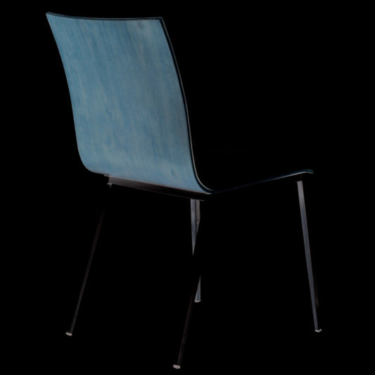 Armen Living - Cafe Brushed Stainless Steel Dining Chair in White Faux Leather with Walnut Back (Set of 2) - LCCACHWHB201 veiw 2