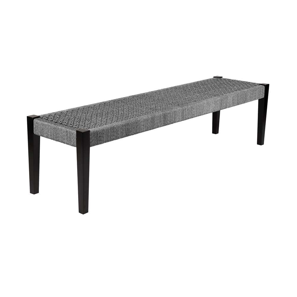 Armen Living - Camino Indoor Outdoor Dining Bench in Eucalyptus Wood and Grey Rope - 840254336018 veiw 1