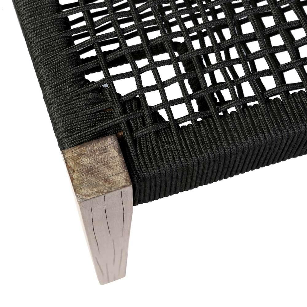 Armen Living - Camino Indoor Outdoor Dining Bench in Eucalyptus Wood and Charcoal Rope - 840254336025 veiw 4