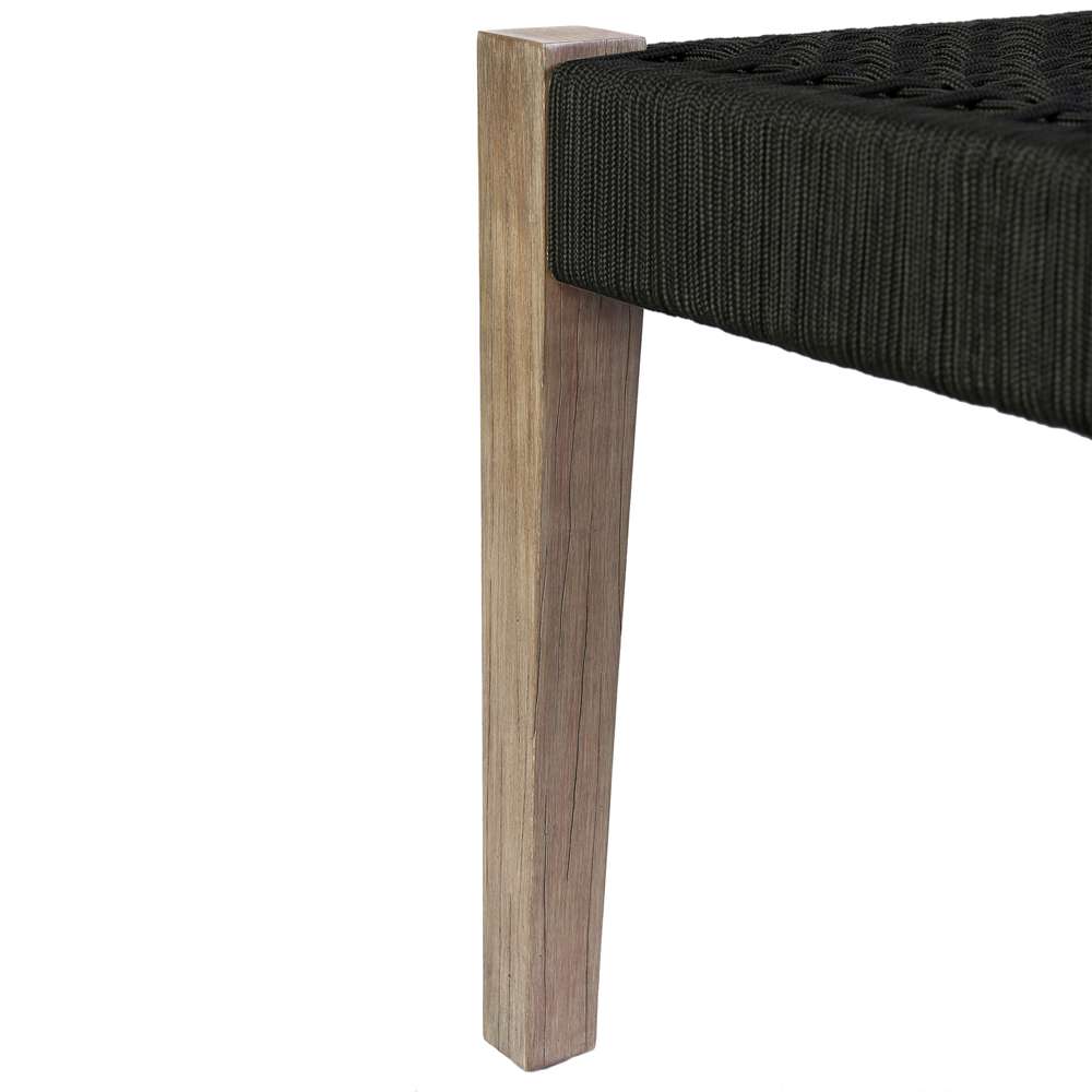 Armen Living - Camino Indoor Outdoor Dining Bench in Eucalyptus Wood and Charcoal Rope - 840254336025 veiw 5