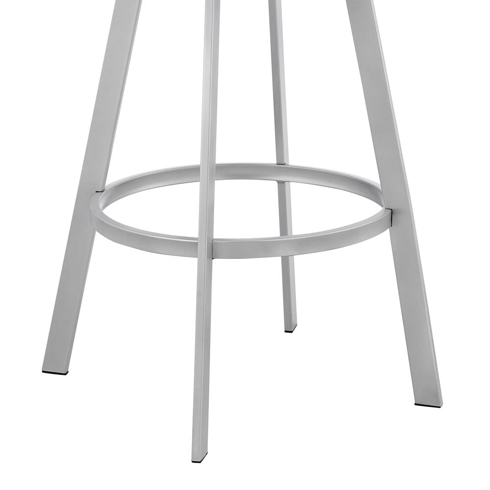 Armen Living - Capri 30in Swivel White Faux Leather and Silver Metal Bar Stool - LCCPBASLWH30 veiw 8