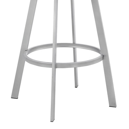 Armen Living - Capri 30in Swivel White Faux Leather and Silver Metal Bar Stool - LCCPBASLWH30 veiw 8