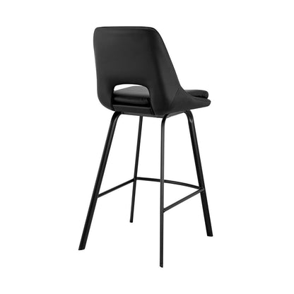 Armen Living - Carise Black Faux Leather and Black Metal Swivel 26in Counter Stool - LCCABABLBL26 veiw 4