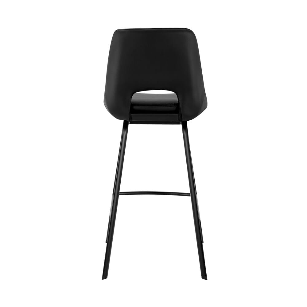 Armen Living - Carise Black Faux Leather and Black Metal Swivel 26in Counter Stool - LCCABABLBL26 veiw 5