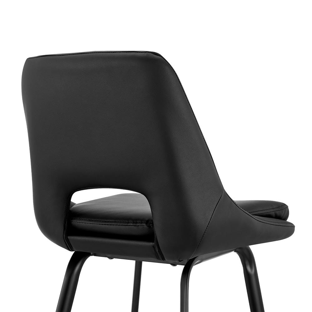 Armen Living - Carise Black Faux Leather and Black Metal Swivel 26in Counter Stool - LCCABABLBL26 veiw 7