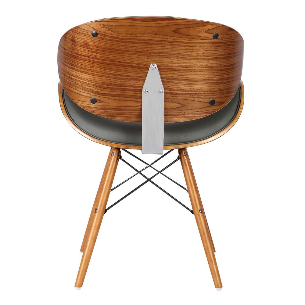 Armen Living - Cassie Mid-Century Dining Chair in Walnut Wood and Gray Faux Leather - LCCASIWAGRAY veiw 4