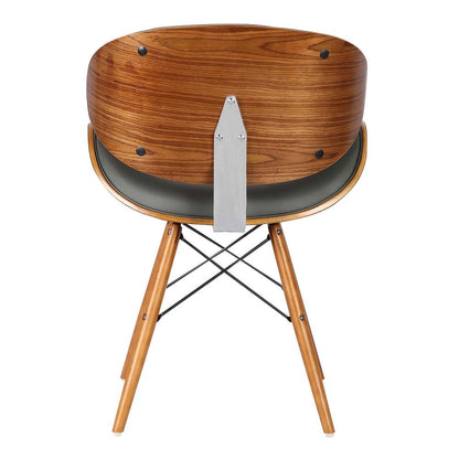 Armen Living - Cassie Mid-Century Dining Chair in Walnut Wood and Gray Faux Leather - LCCASIWAGRAY veiw 4