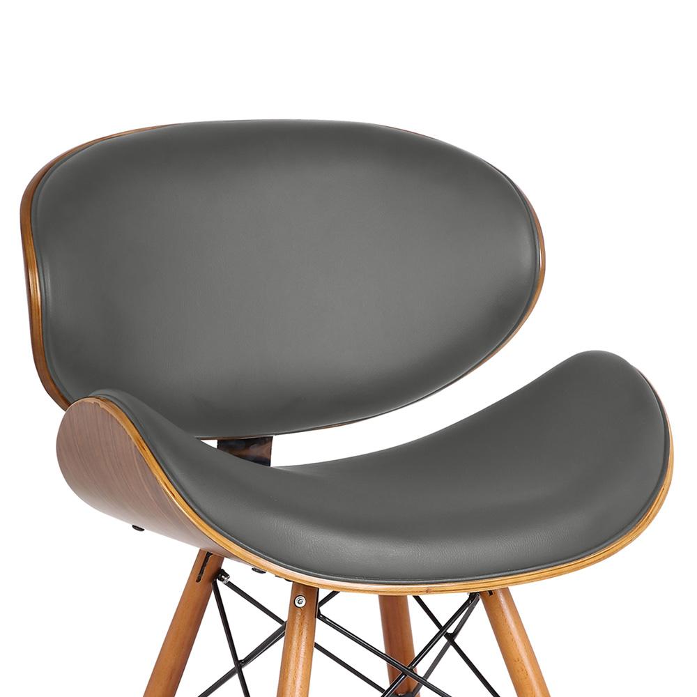 Armen Living - Cassie Mid-Century Dining Chair in Walnut Wood and Gray Faux Leather - LCCASIWAGRAY veiw 5
