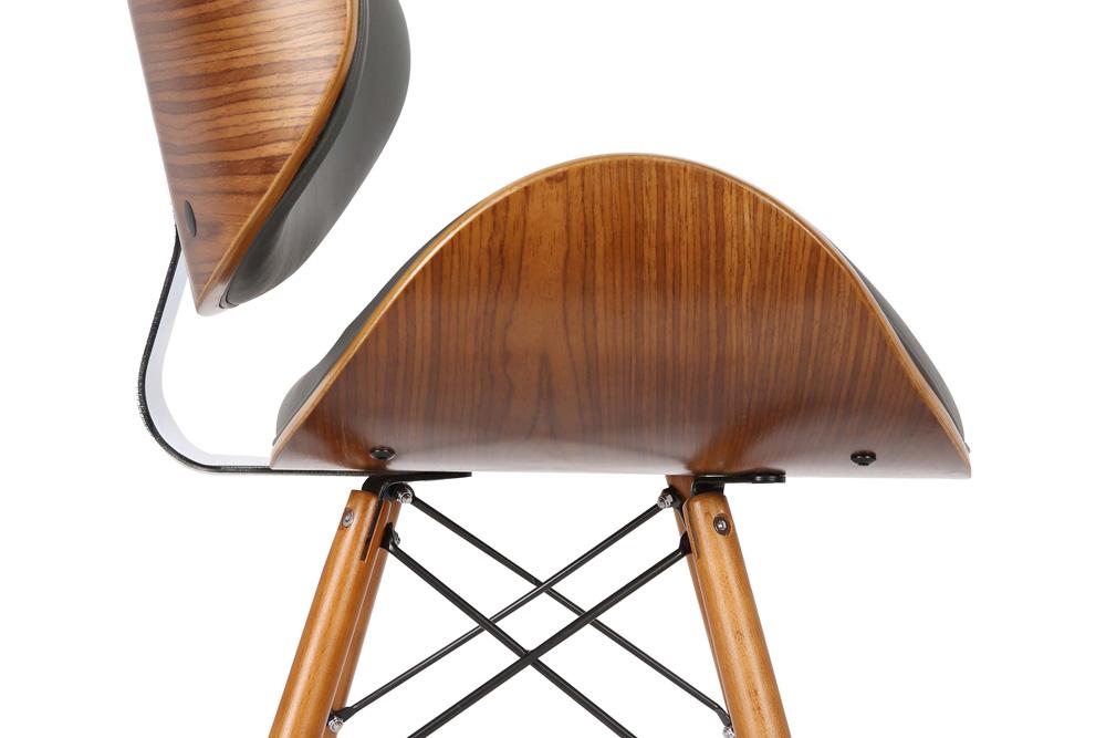 Armen Living - Cassie Mid-Century Dining Chair in Walnut Wood and Gray Faux Leather - LCCASIWAGRAY veiw 6