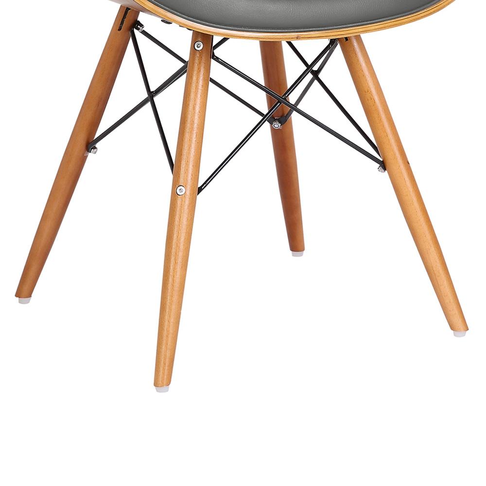 Armen Living - Cassie Mid-Century Dining Chair in Walnut Wood and Gray Faux Leather - LCCASIWAGRAY veiw 7