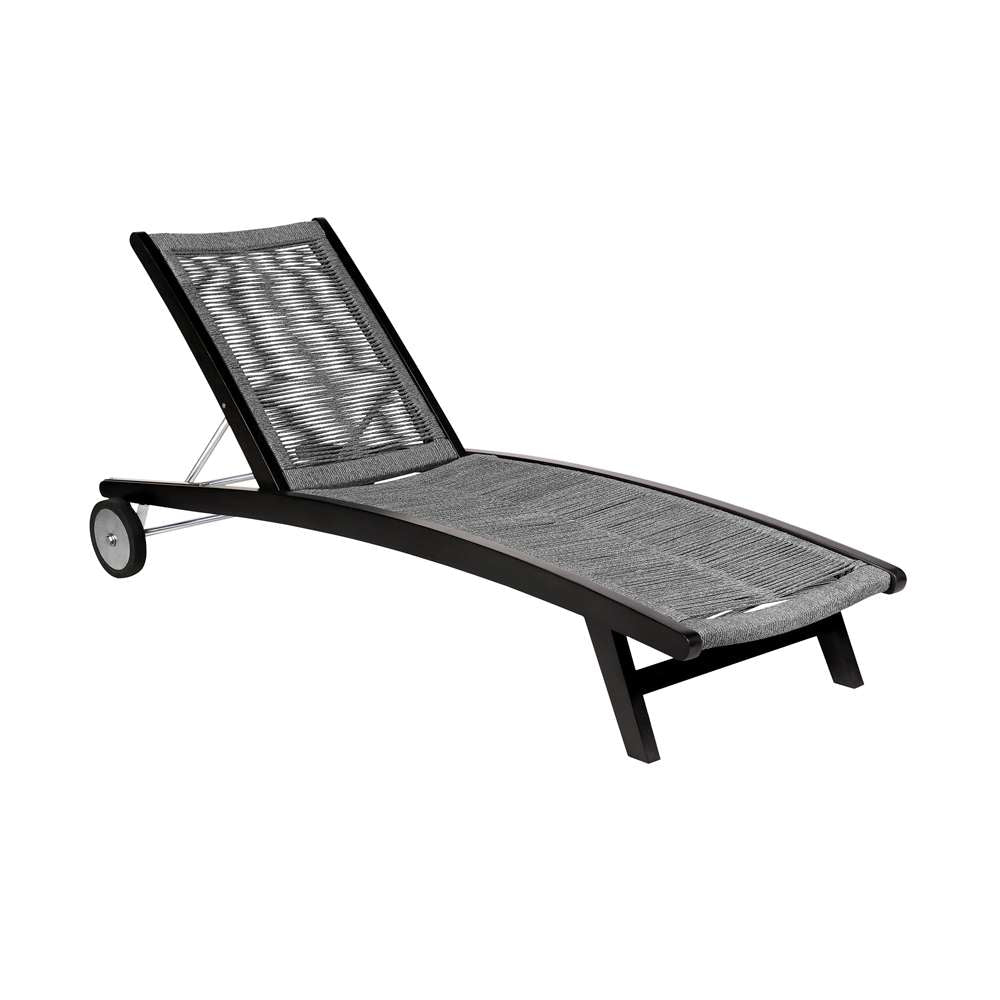 Armen Living - Chateau Outdoor Patio Adjustable Chaise Lounge Chair in Eucalyptus Wood and Grey Rope - 840254336032 veiw 1