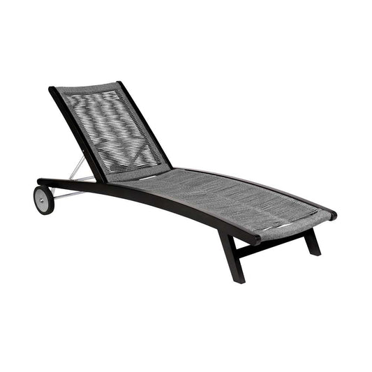 Armen Living - Chateau Outdoor Patio Adjustable Chaise Lounge Chair in Eucalyptus Wood and Grey Rope - 840254336032 veiw 1