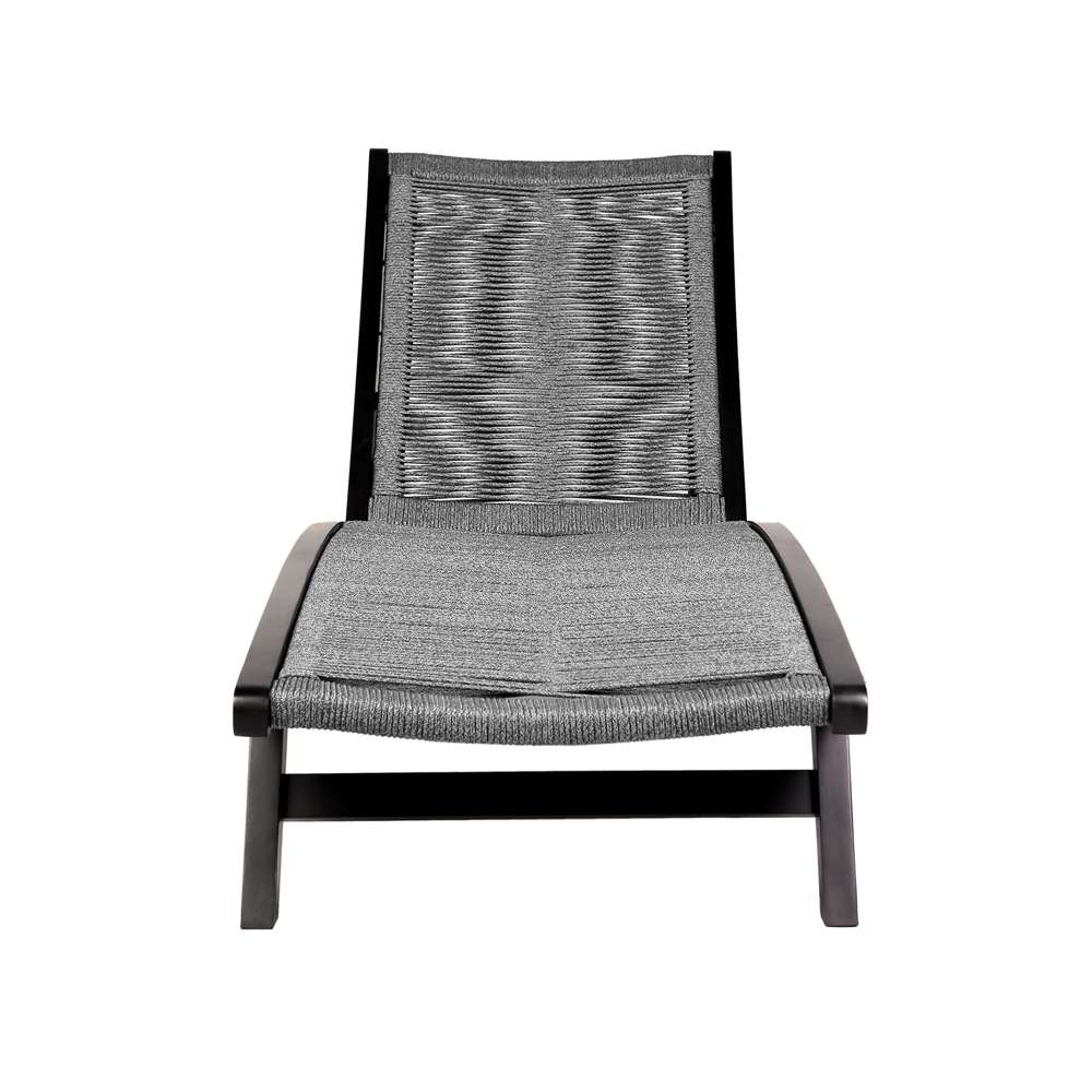 Armen Living - Chateau Outdoor Patio Adjustable Chaise Lounge Chair in Eucalyptus Wood and Grey Rope - 840254336032 veiw 2