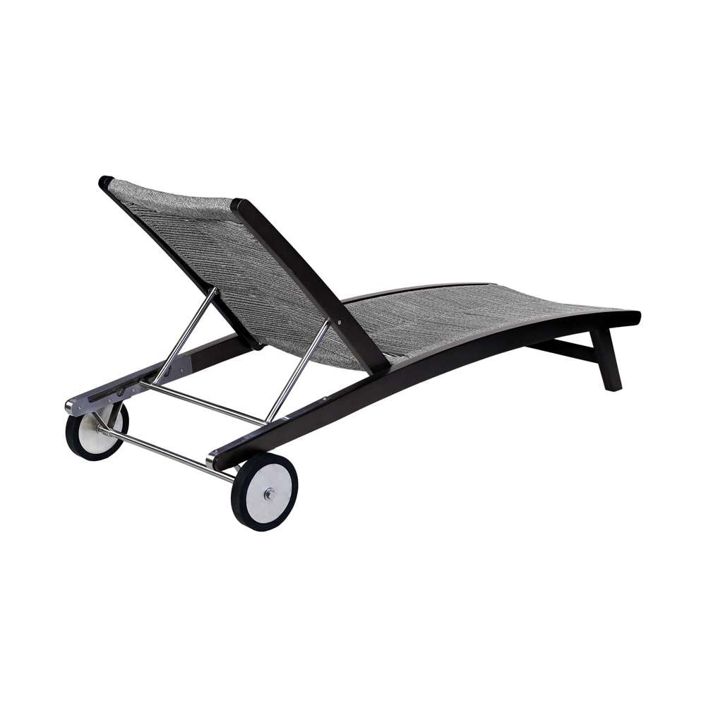 Armen Living - Chateau Outdoor Patio Adjustable Chaise Lounge Chair in Eucalyptus Wood and Grey Rope - 840254336032 veiw 4