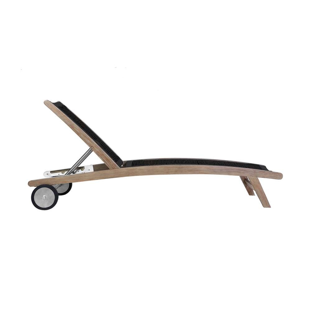 Armen Living - Chateau Outdoor Patio Adjustable Chaise Lounge Chair in Eucalyptus Wood and Charcoal Rope - 840254336049 veiw 3