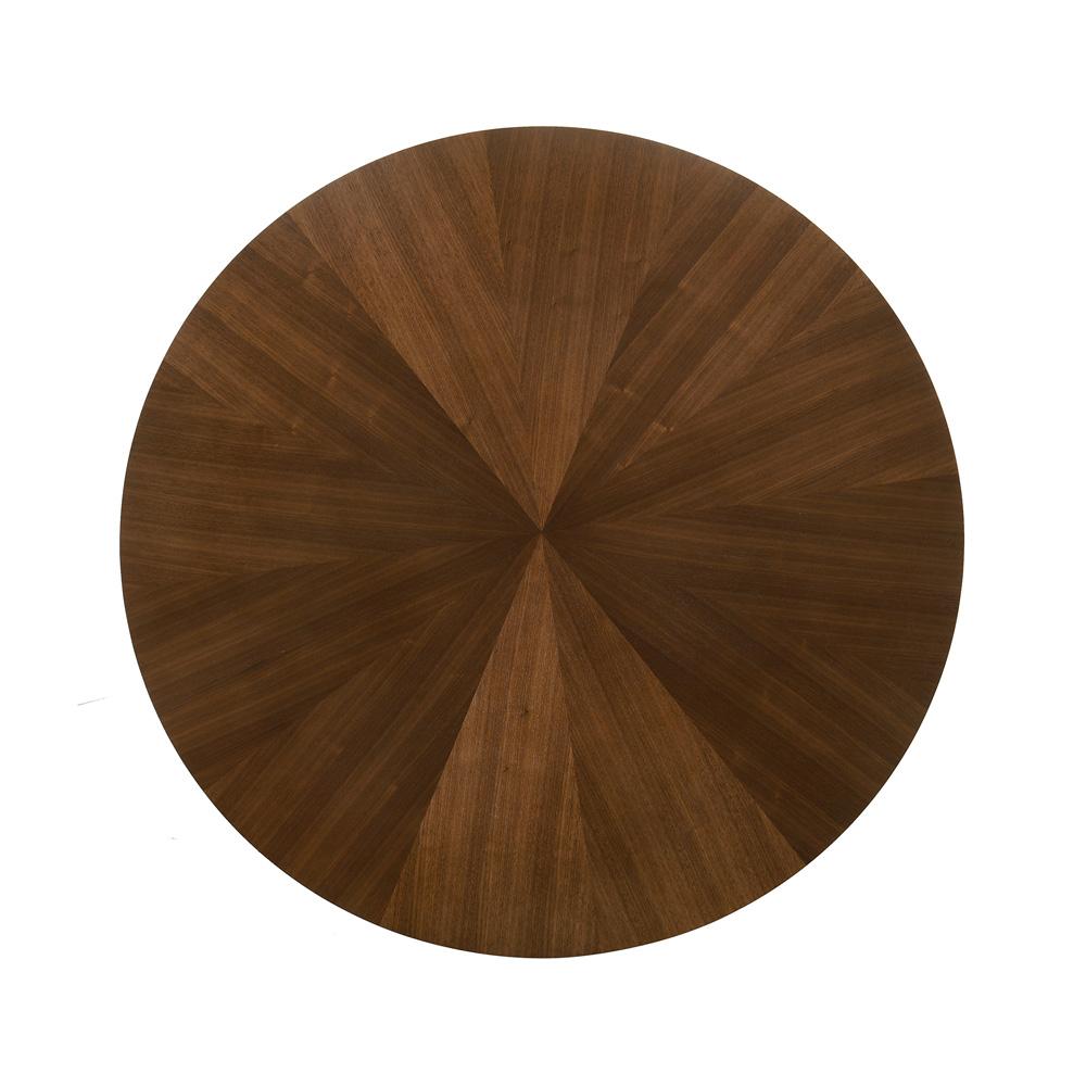 Armen Living - Cirque 54in Round Walnut Wood and Metal Pedestal Dining Table - LCCQDIWA veiw 3