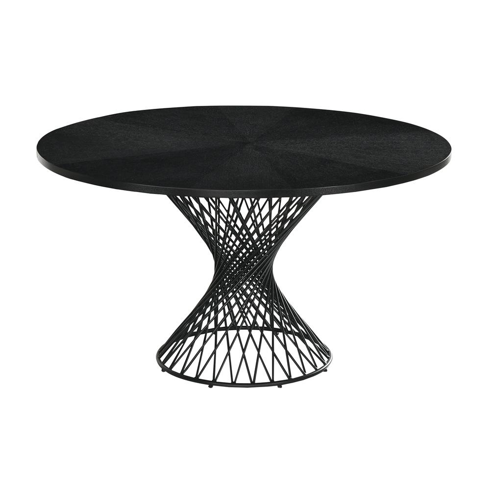 Armen Living - Cirque and Rowan 5 Piece Black Round Dining Set - SETCQDIBLK5B veiw 5