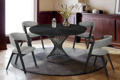 Armen Living - Cirque and Rowan 5 Piece Black Round Dining Set - SETCQDIBLK5B veiw 8