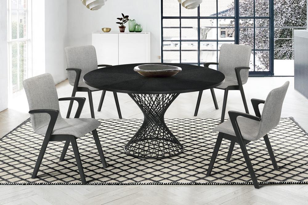 Armen Living - Cirque and Varde 5 Piece Black Round Dining Set - SETCQDIBLK5A veiw 8