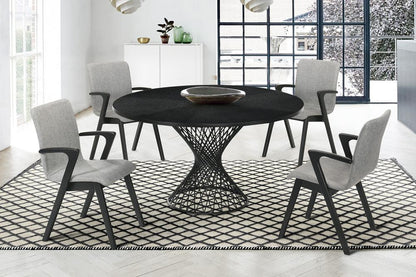 Armen Living - Cirque and Varde 5 Piece Black Round Dining Set - SETCQDIBLK5A veiw 8