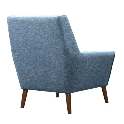 Armen Living - Cobra Mid-Century Modern Chair in Blue Linen and Walnut Legs - LCCO1BL veiw 3