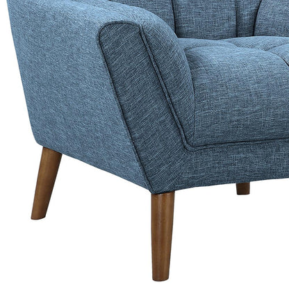 Armen Living - Cobra Mid-Century Modern Chair in Blue Linen and Walnut Legs - LCCO1BL veiw 5