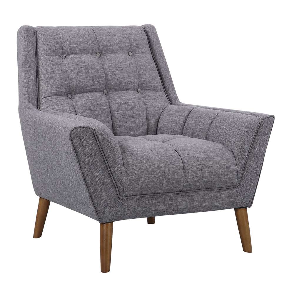 Armen Living - Cobra Mid-Century Modern Chair in Dark Gray Linen and Walnut Legs - LCCO1DG veiw 1