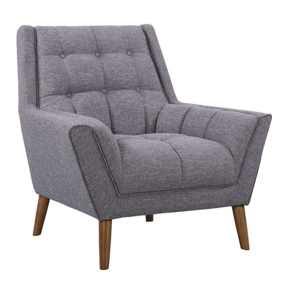 Armen Living - Cobra Mid-Century Modern Chair in Dark Gray Linen and Walnut Legs - LCCO1DG veiw 1