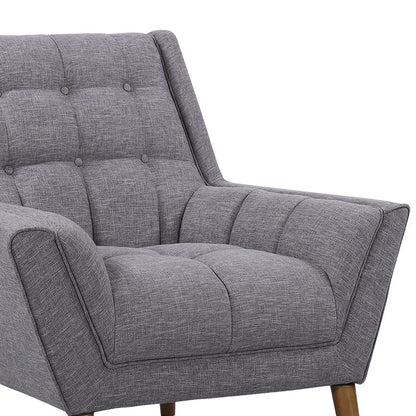 Armen Living - Cobra Mid-Century Modern Chair in Dark Gray Linen and Walnut Legs - LCCO1DG veiw 3