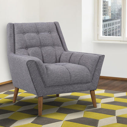 Armen Living - Cobra Mid-Century Modern Chair in Dark Gray Linen and Walnut Legs - LCCO1DG veiw 6
