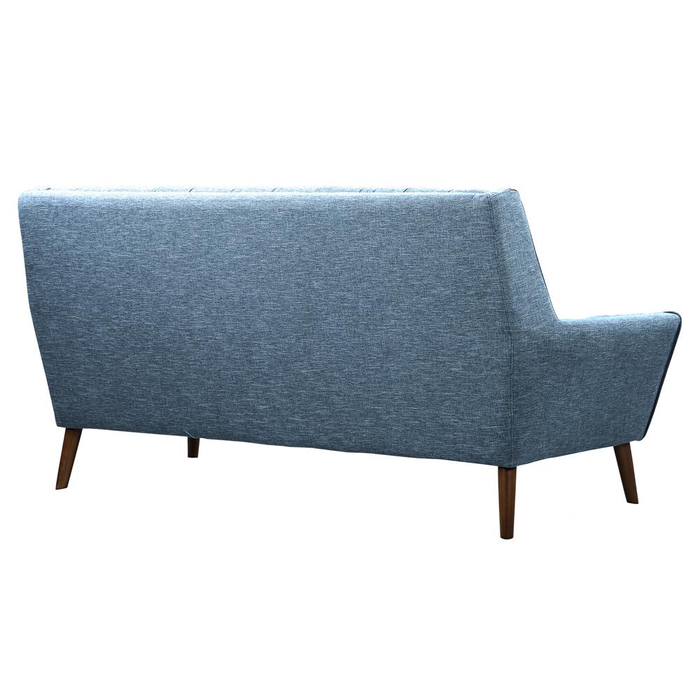 Armen Living - Cobra Mid-Century Modern Sofa in Blue Linen and Walnut Legs - LCCO3BL veiw 2