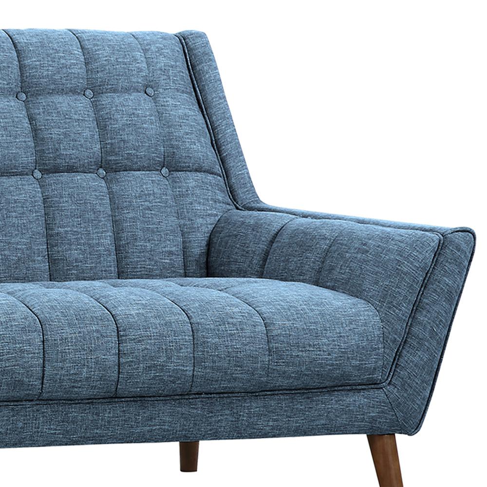 Armen Living - Cobra Mid-Century Modern Sofa in Blue Linen and Walnut Legs - LCCO3BL veiw 3