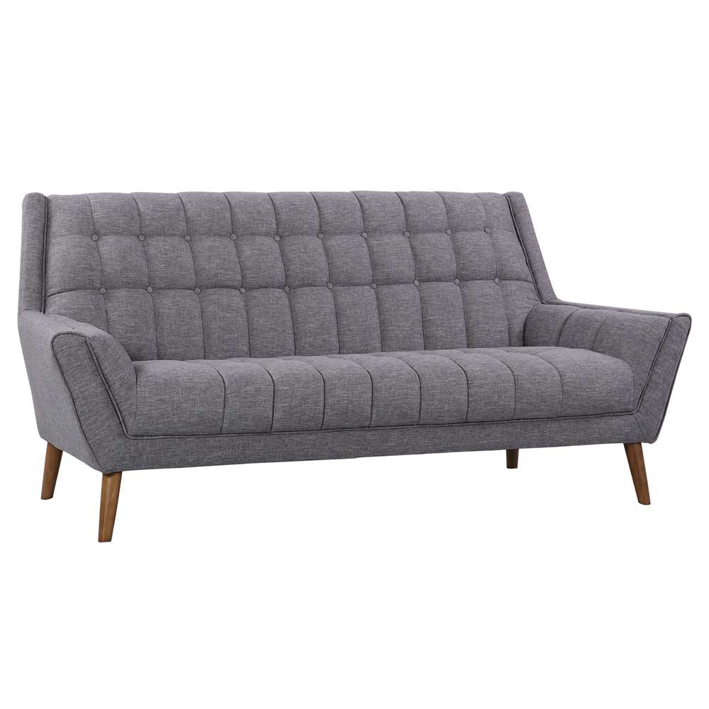 Armen Living - Cobra Mid-Century Modern Sofa in Dark Gray Linen and Walnut Legs - LCCO3DG veiw 1