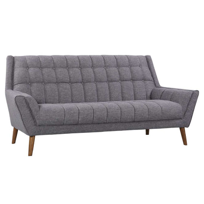 Armen Living - Cobra Mid-Century Modern Sofa in Dark Gray Linen and Walnut Legs - LCCO3DG veiw 1