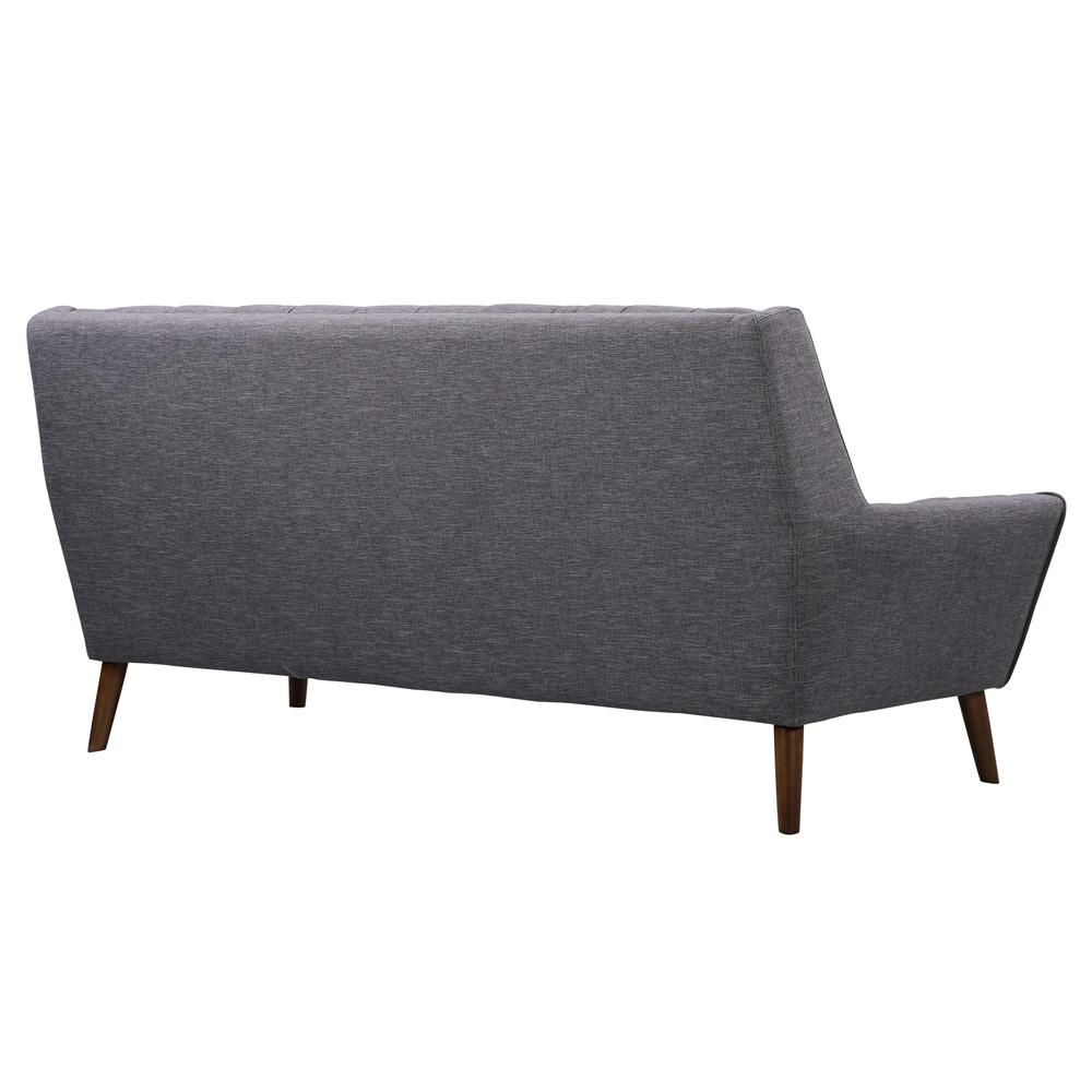 Armen Living - Cobra Mid-Century Modern Sofa in Dark Gray Linen and Walnut Legs - LCCO3DG veiw 2