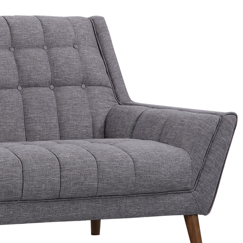 Armen Living - Cobra Mid-Century Modern Sofa in Dark Gray Linen and Walnut Legs - LCCO3DG veiw 3