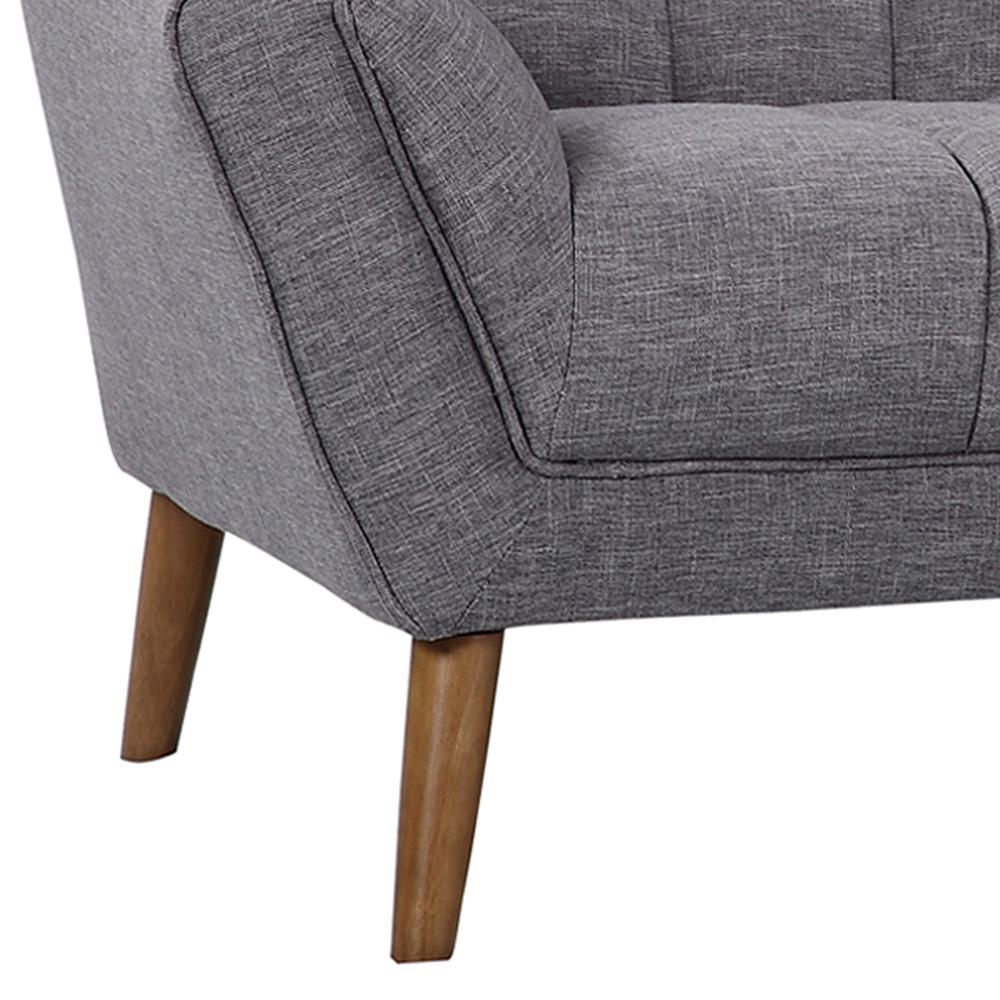 Armen Living - Cobra Mid-Century Modern Sofa in Dark Gray Linen and Walnut Legs - LCCO3DG veiw 4