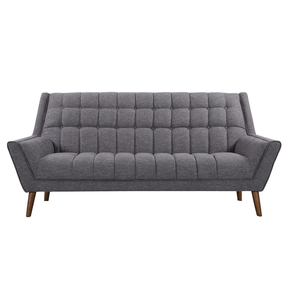 Armen Living - Cobra Mid-Century Modern Sofa in Dark Gray Linen and Walnut Legs - LCCO3DG veiw 5
