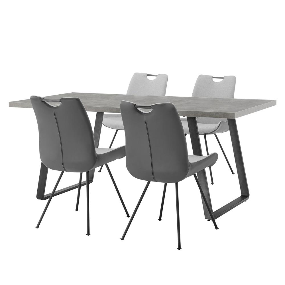Armen Living - Coronado 5 Piece Pewter Rectangular Dining Set - SETCDDI5PCPW veiw 1