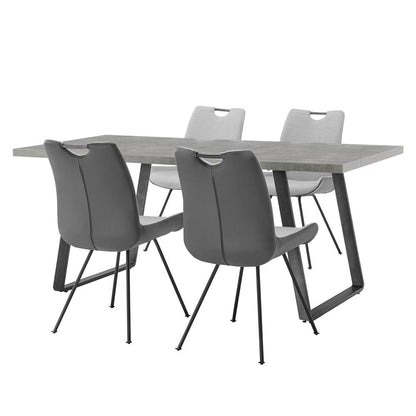 Armen Living - Coronado 5 Piece Pewter Rectangular Dining Set - SETCDDI5PCPW veiw 1