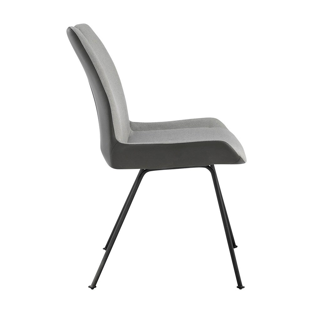 Armen Living - Coronado Contemporary Dining Chair in Gray Powder Coated Finish and Pewter Fabric (Set of 2) - LCCDSIPW veiw 3