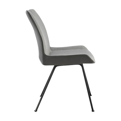 Armen Living - Coronado Contemporary Dining Chair in Gray Powder Coated Finish and Pewter Fabric (Set of 2) - LCCDSIPW veiw 3
