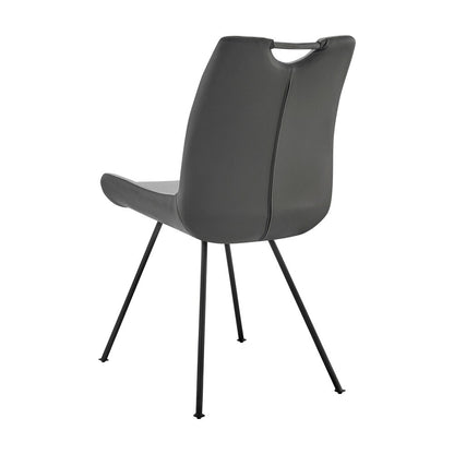 Armen Living - Coronado Contemporary Dining Chair in Gray Powder Coated Finish and Pewter Fabric (Set of 2) - LCCDSIPW veiw 4