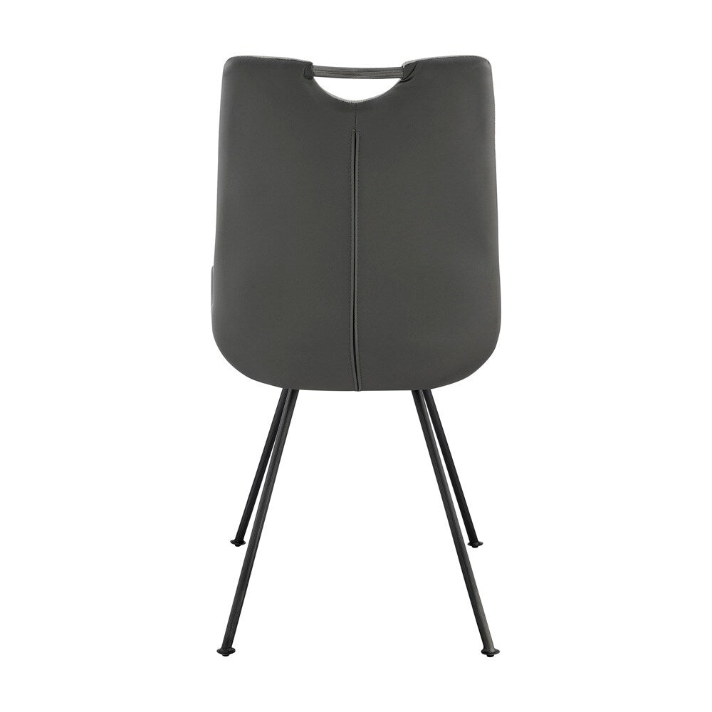 Armen Living - Coronado Contemporary Dining Chair in Gray Powder Coated Finish and Pewter Fabric (Set of 2) - LCCDSIPW veiw 5