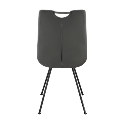 Armen Living - Coronado Contemporary Dining Chair in Gray Powder Coated Finish and Pewter Fabric (Set of 2) - LCCDSIPW veiw 5