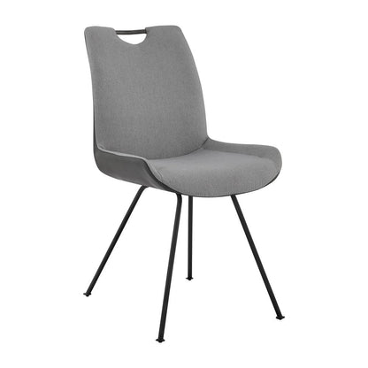 Armen Living - Coronado Contemporary Dining Chair in Gray Powder Coated Finish and Pewter Fabric (Set of 2) - LCCDSIPW veiw 8