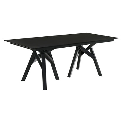 Armen Living - Cortina 79in Mid-Century Modern Black Wood Dining Table with Black Legs - LCCODIBL veiw 1
